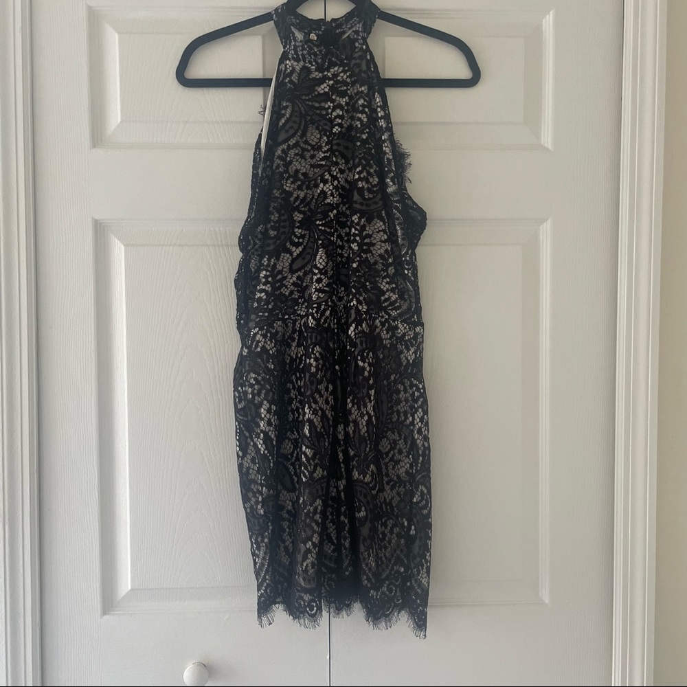 Black Lace Halter Romper Size XXL